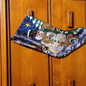 Tapestry styled Christmas stocking, large